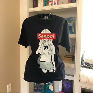 black Senpai Supreme tee L men